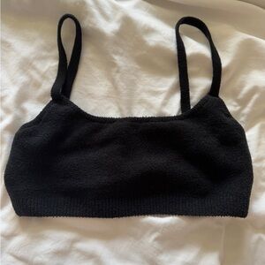 Skims Light Cozy Scoopneck Bralette in Black